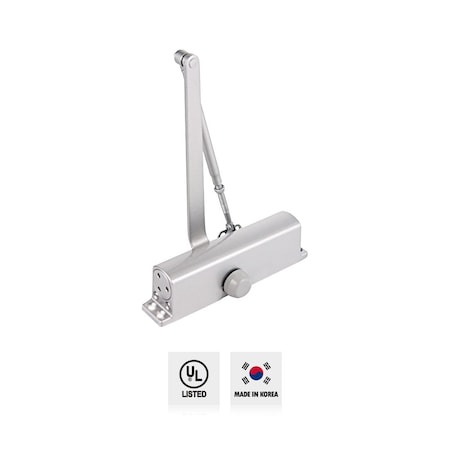 Aluminum Commercial Door Closer W/Adjustable Closing And Latching Speed, Size #3